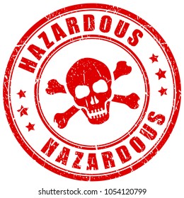 Hazardous material warning vector stamp illustration isolated on white background