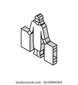 hazardous materials handling isometric icon vector. hazardous materials handling sign. isolated symbol illustration