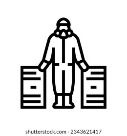 hazardous materials handling line icon vector. hazardous materials handling sign. isolated contour symbol black illustration