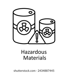 Hazardous Materials vector outline icon design illustration. Manufacturing units symbol on White background EPS 10 File