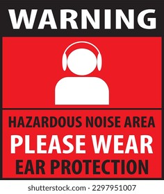 Hazardous noise industrial warning sign vector