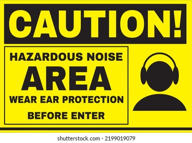 hazardous noise warning banner vector