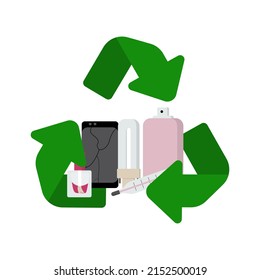 The hazardous recycle symbols set vector illustration.
