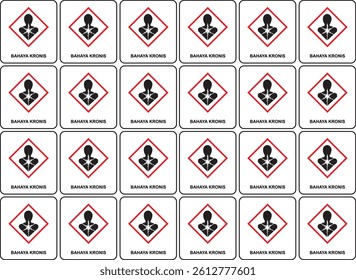 Hazardous and Safety Sticker Sign In Bahasa