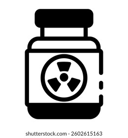 Hazardous substance bottle icon in linear style 
