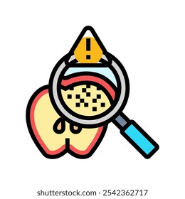 Vector del icono del color del alimento de las sustancias peligrosas. Signo del alimento de las sustancias peligrosas. ilustración aislada del símbolo