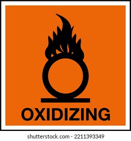 Hazardous Substances Identification Storage Area Marking Label Warning Symbol Oxidizing