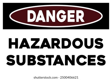 Hazardous substances warning sign safety sticker