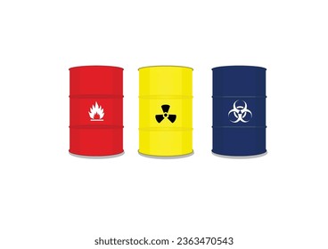 Almacén de desechos peligrosos y tóxicos. Mantener los desechos peligrosos fuera del medio ambiente. Signo de seguridad. Ilustración vectorial de estilo plano. Aislado sobre un fondo blanco.