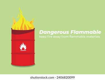 Hazardous and toxic waste store. Keep dangerous waste out of the environment. Flammable materials. Environmentally Friendly poster. Flat style vector illustration.