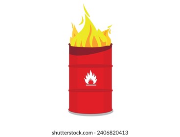 Hazardous and toxic waste store. Keep dangerous waste out of the environment. Flammable materials. Isolated on a white background. Flat style vector illustration.