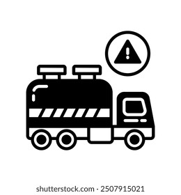 Hazardous Transport Glyph Icon, Vector illustration