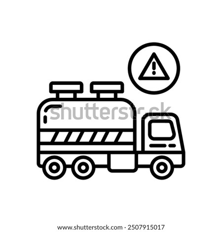 Hazardous Transport Outline Icon, Vector illustration