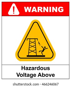 Hazardous voltage above. Vector warning banner