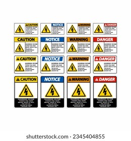 hazardous voltage logo vector icon