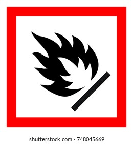 Hazardous warning. Warning sign. Official warning sign. Global healthy sign of flammable