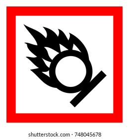 Hazardous warning. Warning sign. Official warning sign. Global healthy sign of oxidizing