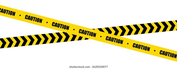 Hazardous warning tape sets. Warning caution sign. Black and yellow line. Construction border.