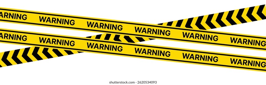 Hazardous warning tape sets. Warning caution sign. Black and yellow line. Construction border.