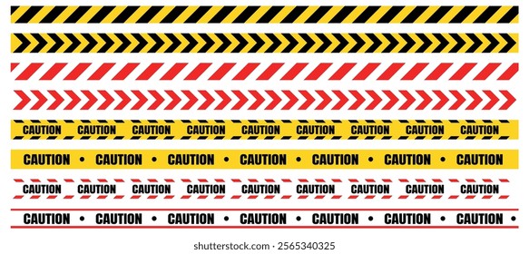 Hazardous warning tape sets must be careful for construction and crime stock illustration