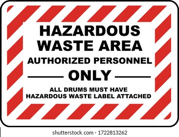 Hazardous Waste Area Warning Sign