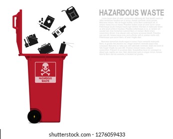 Hazardous Waste Icon Is Falling In To The Bin