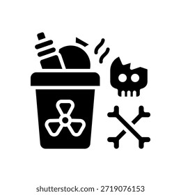 Hazardous Waste Icon Glyph Vector Illustration