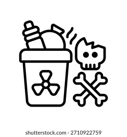 Ilustración vectorial de línea de iconos de residuos peligrosos