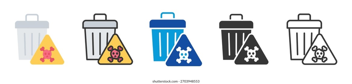 hazardous waste icon set multi style various collection