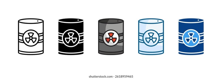 Conjunto de iconos de residuos peligrosos Colección de estilo múltiple