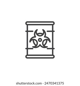 Hazardous Waste line icon. linear style sign for mobile concept and web design. Hazardous waste barrel outline vector icon. Toxic waste bin symbol, logo illustration. Vector graphics