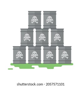 Hazardous Waste Line. Hazardous substance symbol icon vector isolated on white background.