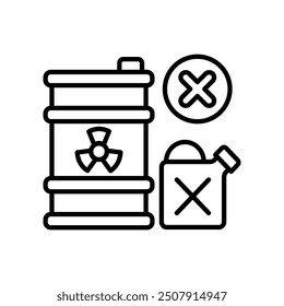Icono de contorno de residuos peligrosos, Ilustración vectorial