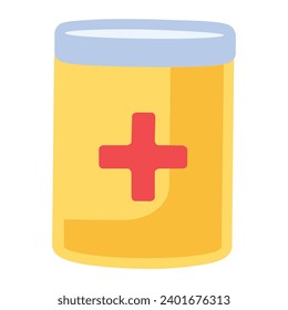 Hazardous waste pollution. First aid kit icon. Toxic Explosive Materials. Hazardous waste separation problem. Element for infographics design. Simple flat vector isolated on white background