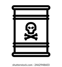 Symbol für Sondermüllsortierlinie Vektorgrafik. Sondermüllsortierzeichen. Isoliertes Kontursymbol Schwarze Abbildung