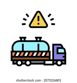 Hazardous Waste Transporter Color Icon Vector. Hazardous Waste Transporter Sign. Isolated Symbol Illustration