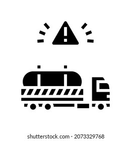 Hazardous Waste Transporter Glyph Icon Vector. Hazardous Waste Transporter Sign. Isolated Contour Symbol Black Illustration