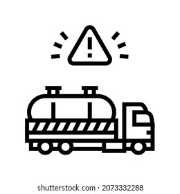 Hazardous Waste Transporter Line Icon Vector. Hazardous Waste Transporter Sign. Isolated Contour Symbol Black Illustration