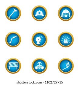Hazardous work icons set. Flat set of 9 hazardous work vector icons for web isolated on white background