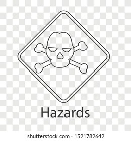 Hazards icon on transparency background. Business creative idea design. Line vector illustration use for your project