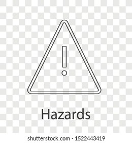 Hazards icon on transparency background. Food safety creative idea design. Line vector illustration use for your project.