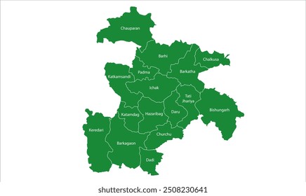 Hazaribagh District Tehsil map, Hazaribagh District, Jharkhand state, Republic of India, Government of Jharkhand, Indian territory, Eastern India, politics, village, tourism
