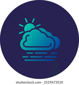 Haze Glyph Circle Gradient Icon