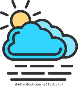 Haze Outline Filled Style Icon