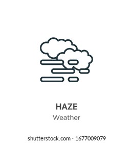 Haze Outline Vector Icon. Thin Line Black Haze Icon, Flat Vector Simple Element Illustration From Editable Weather Concept Isolated Stroke On White Background