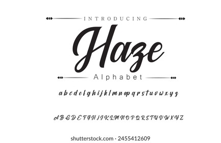 Haze Signature Font Caligrafía Logotype Script Brush Font Type Letras manuscritas