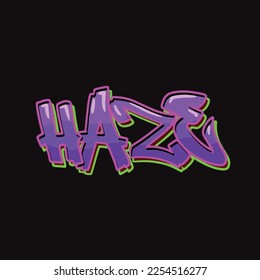 haze vector graffiti font word street art weed vector tagging