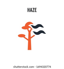 Haze vector icon on white background. Red and black colored Haze icon. Simple element illustration sign symbol EPS