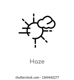haze vector line icon. Simple element illustration. haze outline icon from weather concept. Can be used for web and mobile