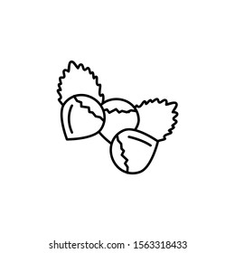 Hazel icon. Simple line, outline vector of organic food icons for ui and ux, website or mobile application